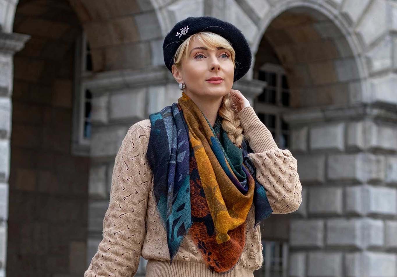 The Only Two Accessories You Need for a Chic Fall: A Silk Scarf & a Beret